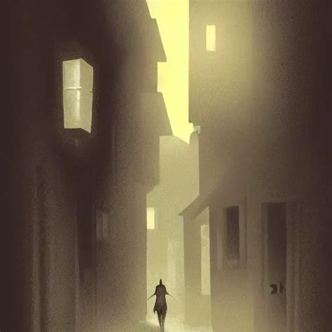 digital art painting of dark alleyway with a black | Stable Diffusion ...