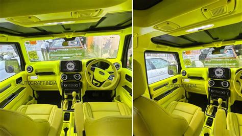 First-Ever Mahindra Thar with Full Neon Green Interior » Car Blog India