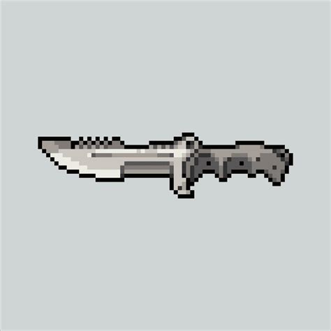 Pixel art Combat Knife. Pixelated Knife. Combat Knife Weapon icons ...