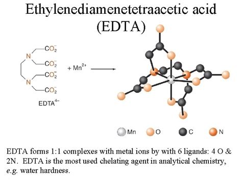 EDTA Titrations Chelation in Biochemistry Chelating ligands can