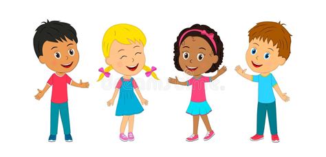 Group of Multicultural Children Collection. Kids Set Illustration ...