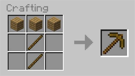 How to make wooden pickaxe in Minecraft