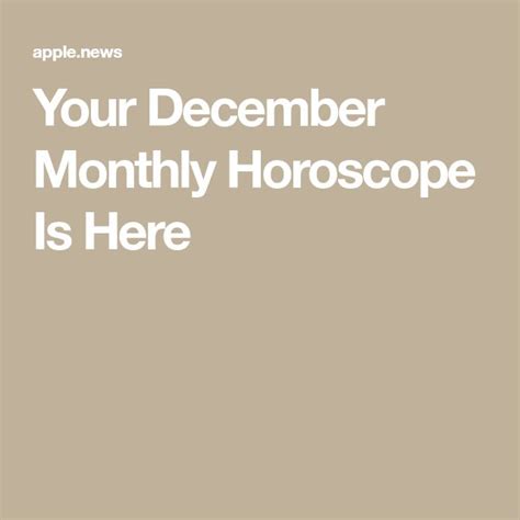 Your December Monthly Horoscope Is Here — InStyle | Horoscope, Monthly ...