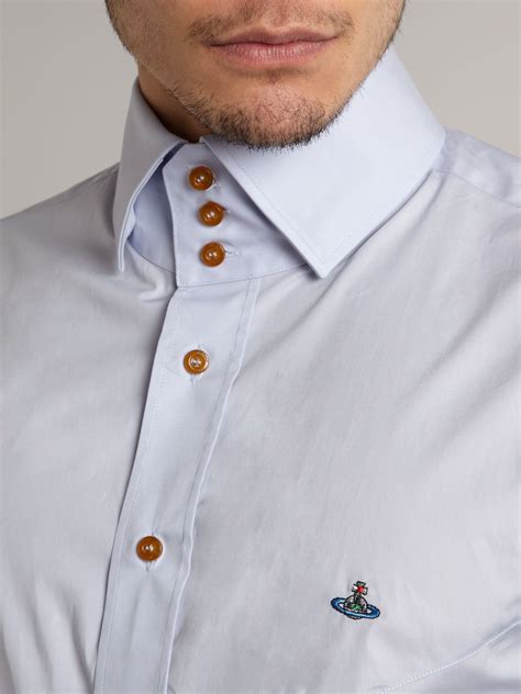 Vivienne westwood Classic Three Button Collar Shirt in Blue for Men | Lyst