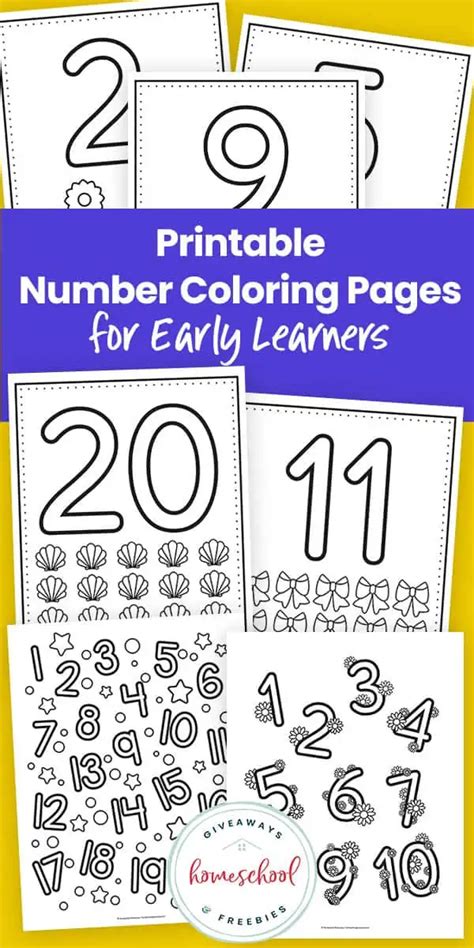 FREE Printable Number Coloring Pages for Numbers 1-20