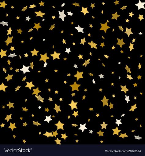 Gold stars on a black background Royalty Free Vector Image