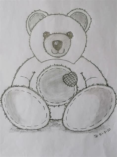 Teddy bear drawing with stitching and soft fluffy fur! - Learn to Draw ...