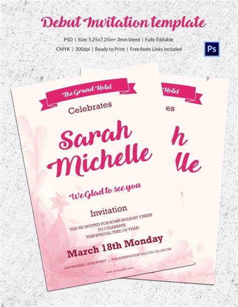 Debut Invitation Template | Onvacationswall.com