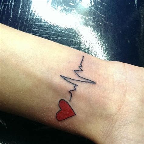 25 Heartbeat Tattoo Ideas for Caring People | Heartbeat tattoo, Wrist ...