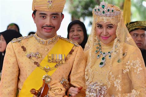 Brunei royal wedding: And the bride wore gold, diamonds, rubies and ...