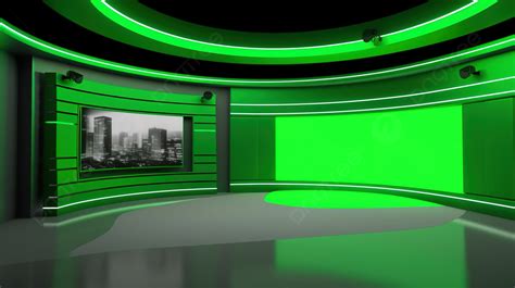 Green Screen Enhanced 3d Tv Studio Newsroom Background, News Room ...