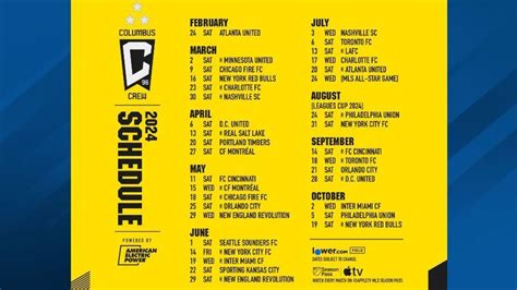 Columbus Crew releases 2024 schedule