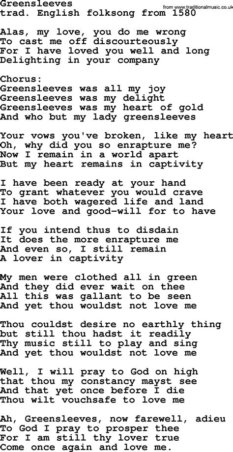 Greensleeves, by The Byrds - lyrics with pdf in 2023 | Lyrics, Folk ...