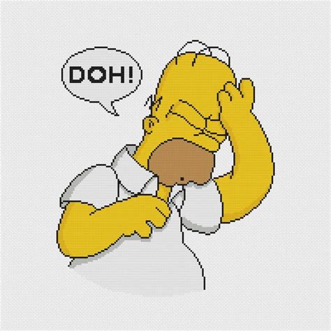 Homer Simpson 'doh', the Simpsons Cross Stitch Pattern PDF - Etsy ...