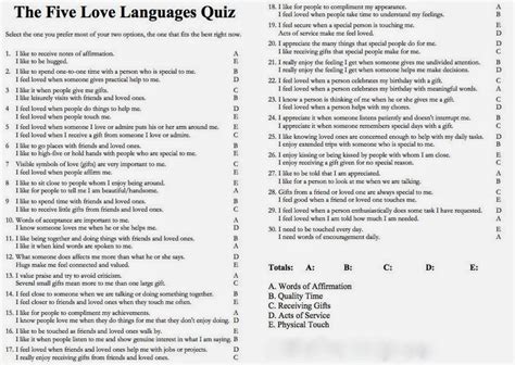 5 Love Languages Quiz Printable - Printable Calendars AT A GLANCE