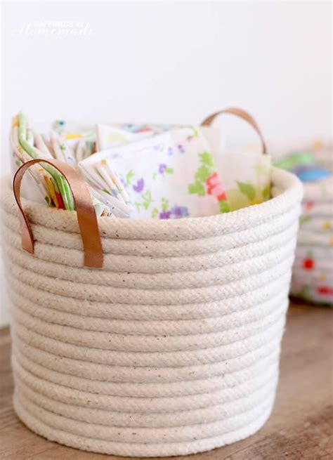 DIY No-Sew Rope Baskets - Happiness is Homemade