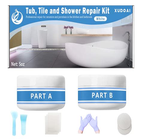 Buy Tub, Tile and Shower Repair Kit, 5oz White Bathtub Crack ...