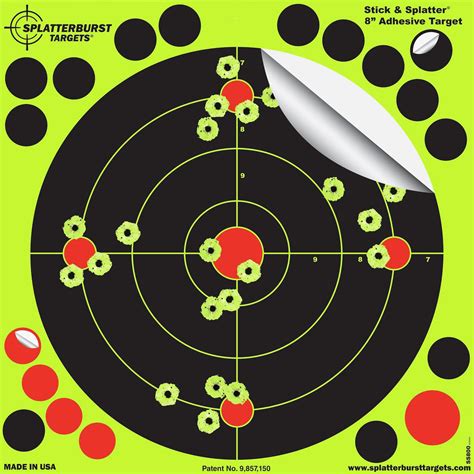 Splatterburst Targets - 8 inch Stick & Splatter Self Adhesive Shooting ...