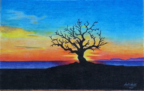 Sunset drawing | A drawing done with colored pencils on wate… | Flickr