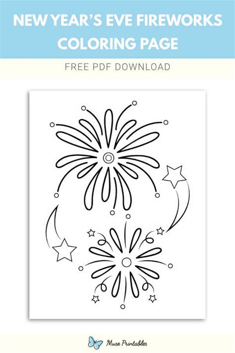 Free New Year's Eve Fireworks Coloring Page | New years eve fireworks ...