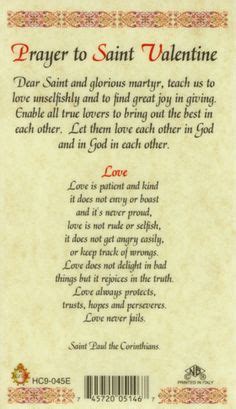 Catholic Artwork - St. Valentine's Day Prayer Card, $0.29 (http://www ...