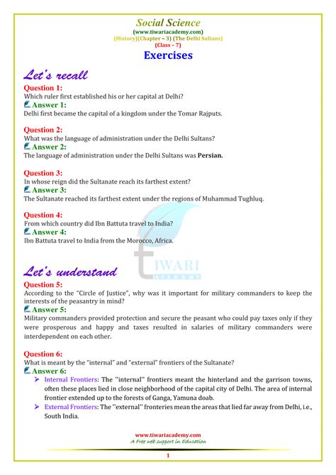 NCERT Solutions for Class 7 Social Science History Chapter 3 in PDF