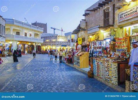 Souq Waqif Night Timelapse in Doha Editorial Stock Image - Image of ...