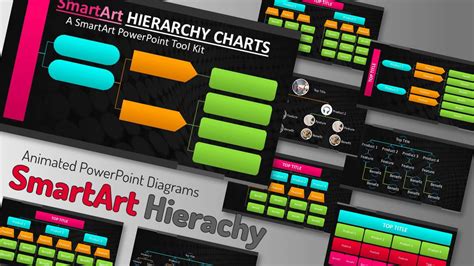 PowerPoint SmartArt Hierarchy Slides for Outlines, Agendas, and Flow Charts