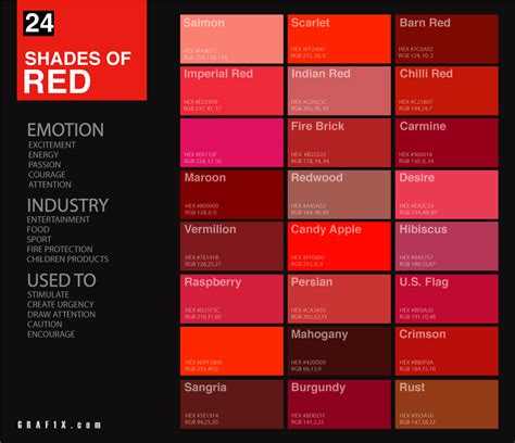 Red Color Palette Names