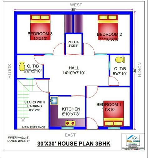 30X30 House Floor Plans - floorplans.click