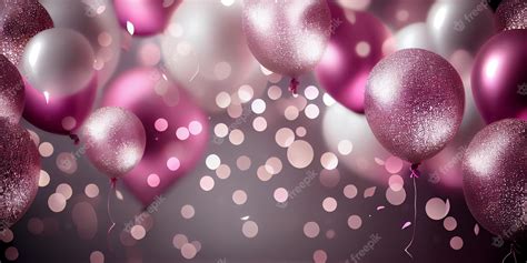 Premium Photo | Pink birthday balloons over abstract background ai ...