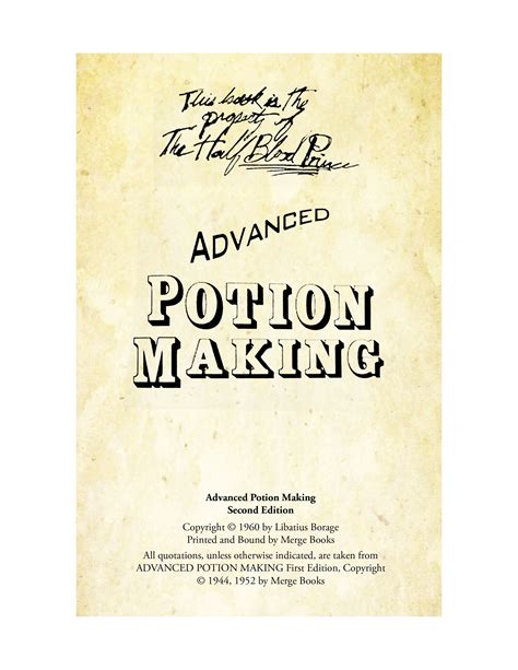 Advanced Potion Making Page 1 | Harry potter severus snape, Harry ...