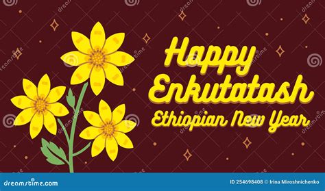 Happy Enkutatash Ethiopian New Year Stock Vector - Illustration of ...