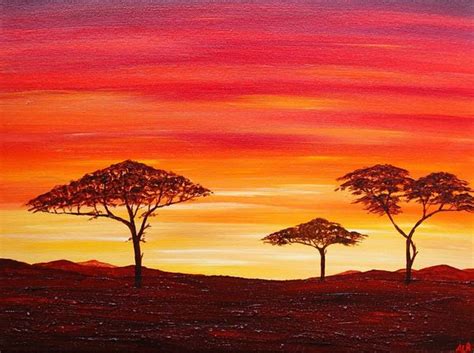 African Savannah Sunset - Acrylic