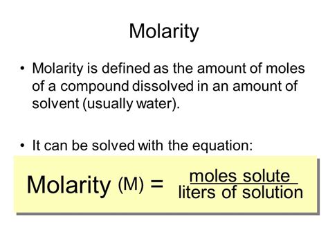 Molarity Chemistry Examples