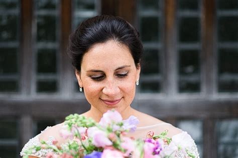 English country barn wedding with cottage garden flowers