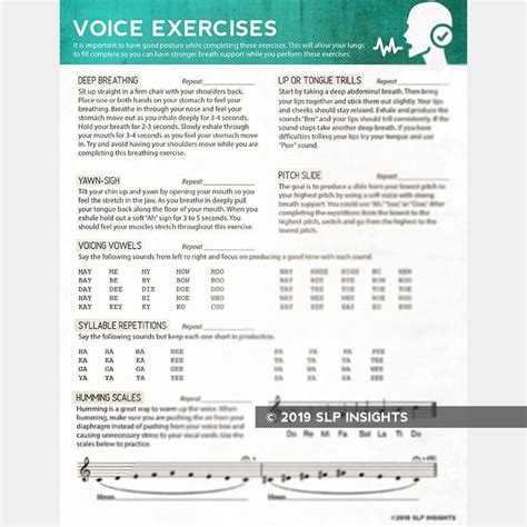 Voice Exercises – Therapy Insights | Speech therapy materials, Voice ...