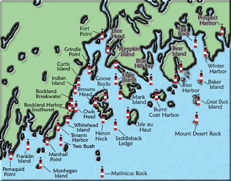 Map Of Maine Lighthouses - Detailed Map