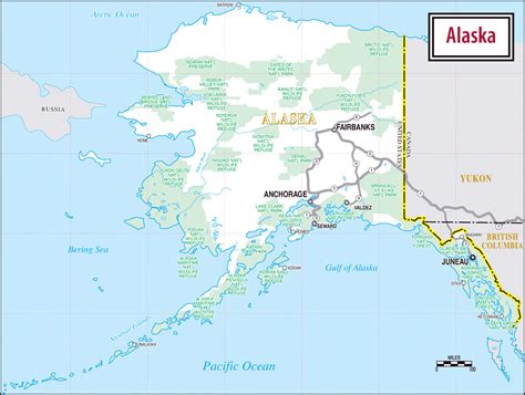 Large road map of Alaska. Alaska large road map | Vidiani.com | Maps of ...