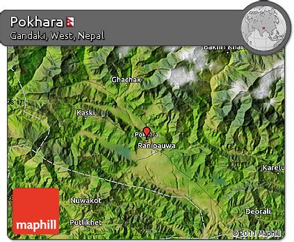 Free Satellite Map of Pokhara