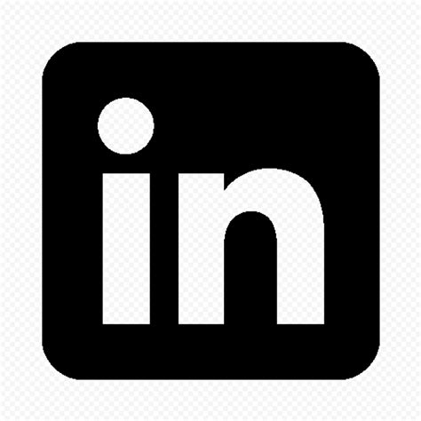 HD LinkedIn Square Black Icon Transparent Background | Citypng