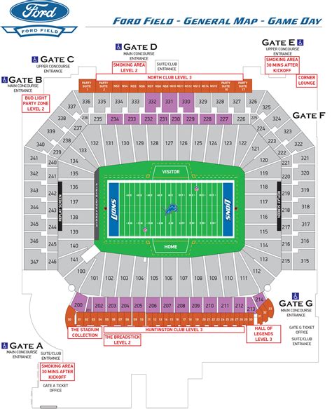 Seating Maps | Ford Field