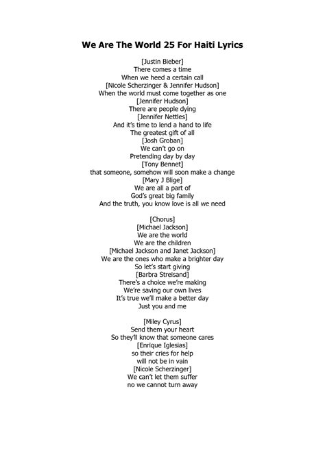 michael jackson we are the world lyrics - Google Search | Lyrics ...