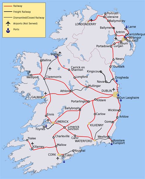 Train Travel In Ireland Map - United States Map