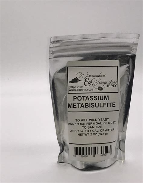 POTASSIUM METABISULPHITE 2 OZ - Winemakers & Beermakers Supply