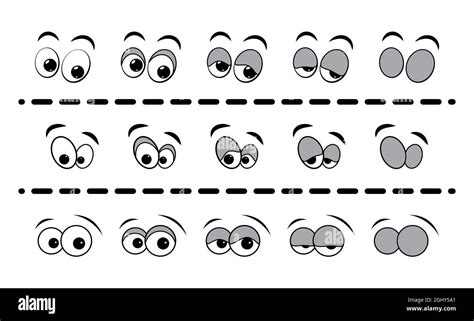 Blink eye animation step. Human cartoon face with blinking eyeball ...