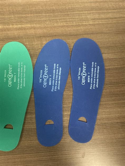 3 Pairs Orthofeet Insoles Spacers Mens Size 7 Green 1/8" (2) Blue 1/16 ...