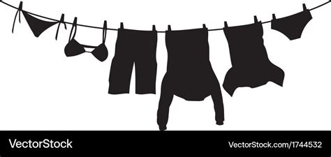 Clothes hanging on a clothesline Royalty Free Vector Image