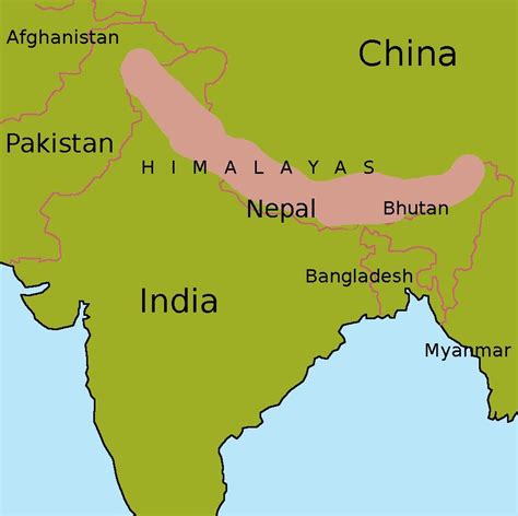 Himalayan Mountains: India Map With Himalayan Mountains