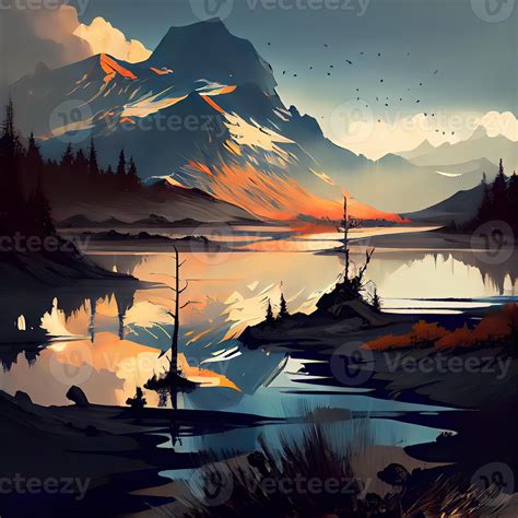 Landscape Art - Ai Generated 22416530 Stock Photo at Vecteezy